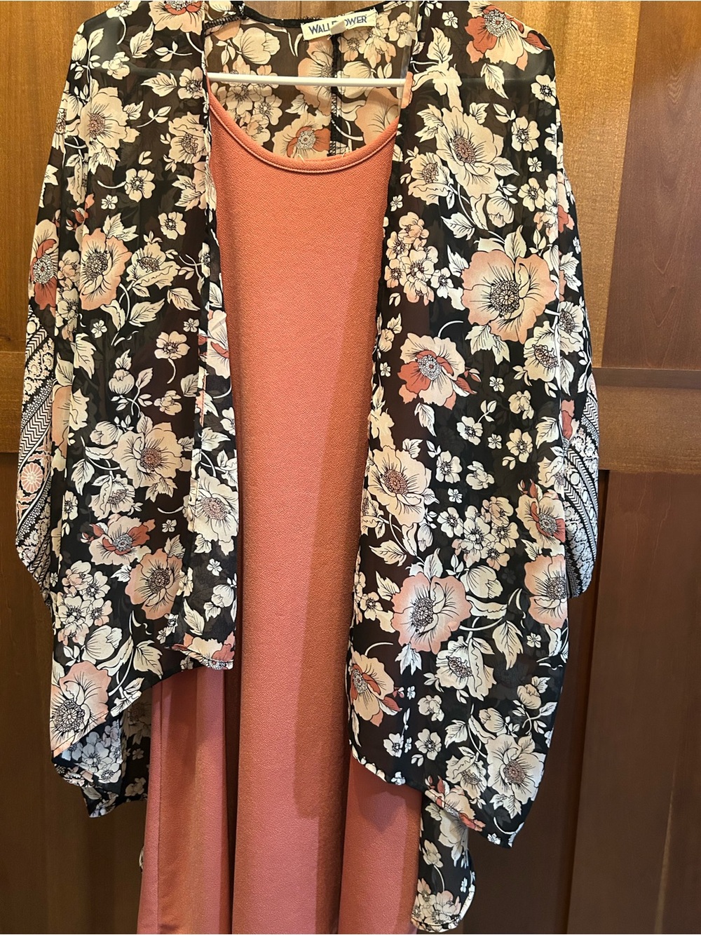 Wallflower Floral Kimono Cardigan with Dusty Rose dress size XL (see dscp below)